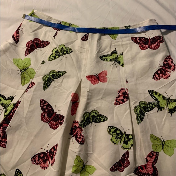 TALBOTS.Butterfly Print Skirt -Cream with Pink and Green Accents. - Picture 5 of 6
